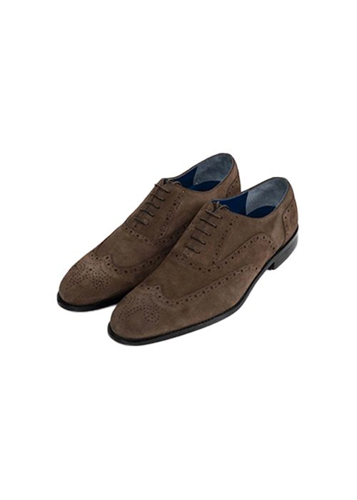 Suede Leather Brogue Wingtip Oxford Dress Shoes