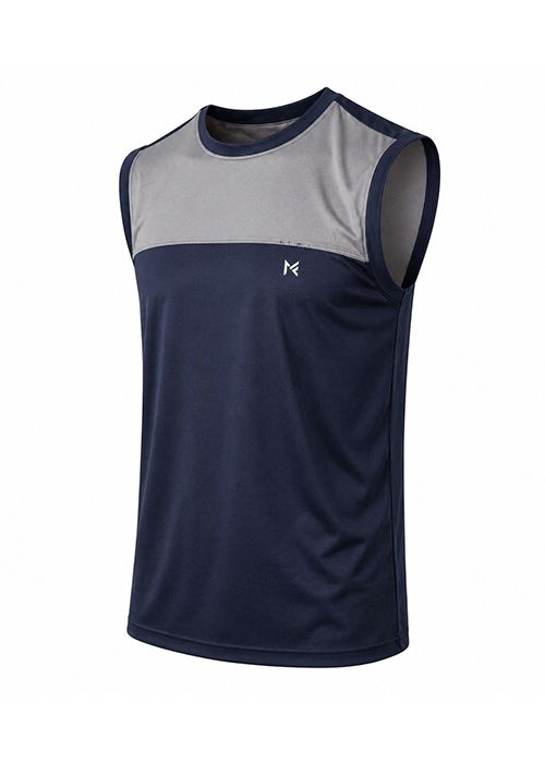 Navy Blue Sleeveless Sports Tank Top