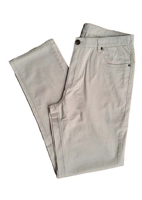 Cream Beige Athletic Straight Twill Pants