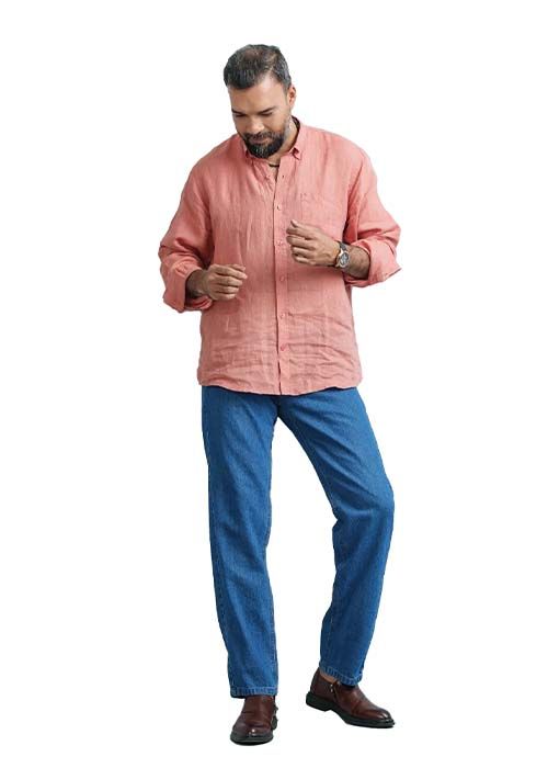 Sky Blue Straight Fit Cotton Denim Jeans – 12.5 oz