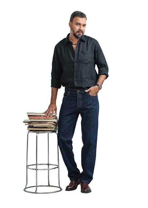 Indigo Blue Straight Fit Cotton Denim Jeans – 14 oz