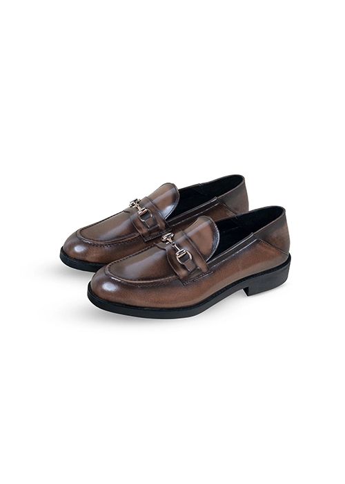Brown Two Tone Horsebit Leather Loafer