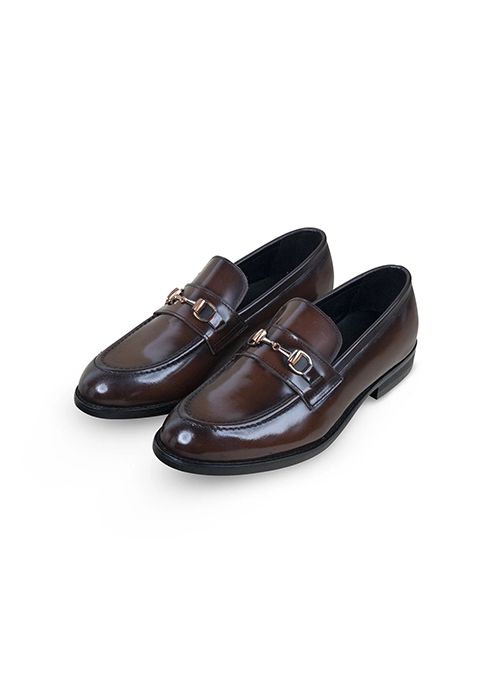 Reddish Brown Horse-Bit Leather Loafer
