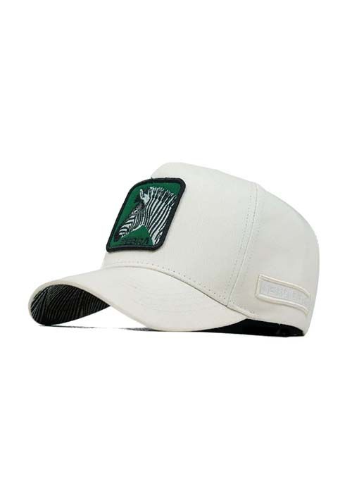 White Cotton Graphic Patch Casual Curved Cap