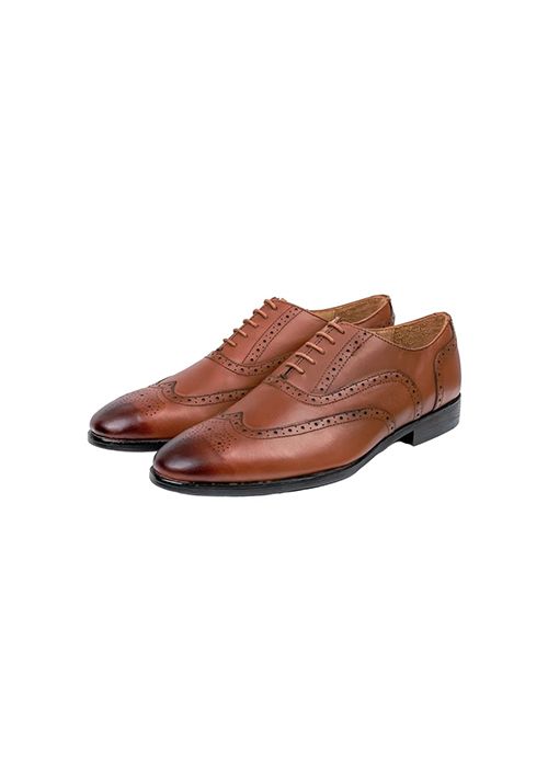 Leather Wingtip Brogue Oxford Lace-Up Dress Shoes