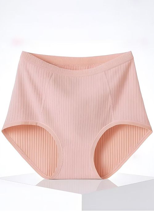 Women’s Ribbed Cotton Panty – High Waist Comfort Brief